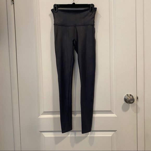 Spanx Faux Leather Leggings in Color Night Navy - Picture 4 of 5